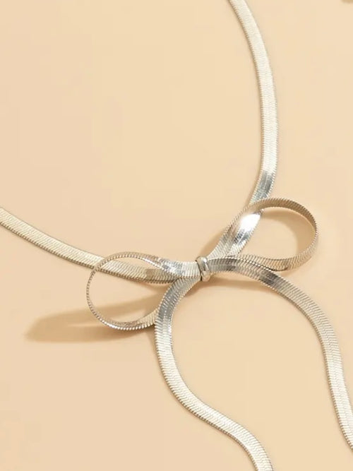 Pretty Little Bow Necklace - Gold & Silver