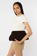Caty Clutch - Chocolate Raffia