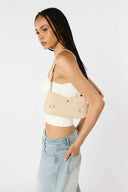 Karis Shoulder Bag - Beige Suede