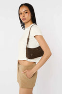 Karis Shoulder Bag - Chocolate Suede