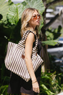 Eaubags tote bag stripe chocolate