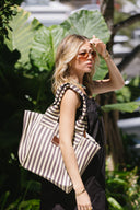Eaubags tote bag stripe chocolate