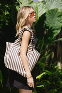 Eaubags tote bag stripe chocolate