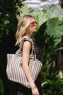 Eaubags tote bag stripe chocolate