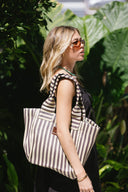 Eaubags tote bag stripe chocolate