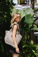 Eaubags tote bag stripe chocolate