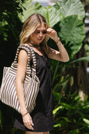 Eaubags tote bag stripe chocolate