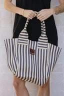 Eaubags tote bag stripe chocolate
