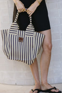Eaubags tote bag stripe chocolate