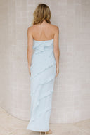 Florida Frill Maxi Dress - Baby Blue