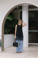 black fringed top sleeveless