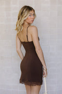 Lottie Mini Dress - Brown