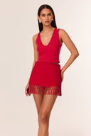Caspian Mini Skirt - Red