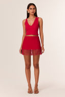 Caspian Mini Skirt - Red