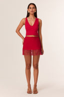 Caspian Mini Skirt - Red