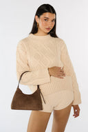SYLVIE CHOCOLATE SUEDE/GOLD