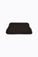 Caty Clutch - Chocolate Raffia