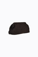 Caty Clutch - Chocolate Raffia