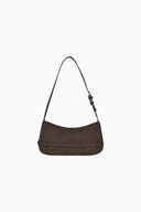 Karis Shoulder Bag - Chocolate Suede
