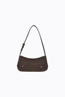 Karis Shoulder Bag - Chocolate Suede