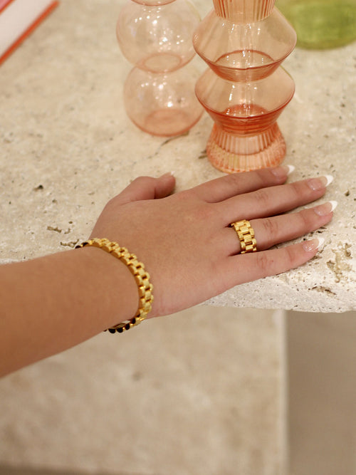 Santorini gold watch chain bracelet